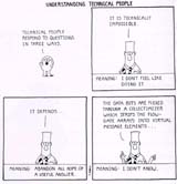 Dilbert - Understanding technical people (67 kbytes) - Click to enlarge