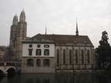 Zurich, Grossmunster Across the River (37 kbytes) - Click to enlarge