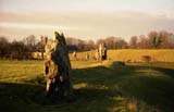 Avebury - Line of stones winding to the left, New Year's Day 2000 (54 kbytes) - Click to enlarge